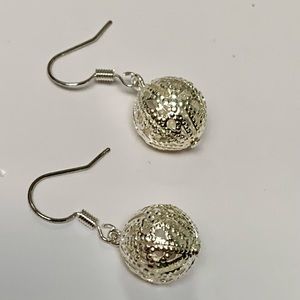 Silver Ball Dangle Earrings